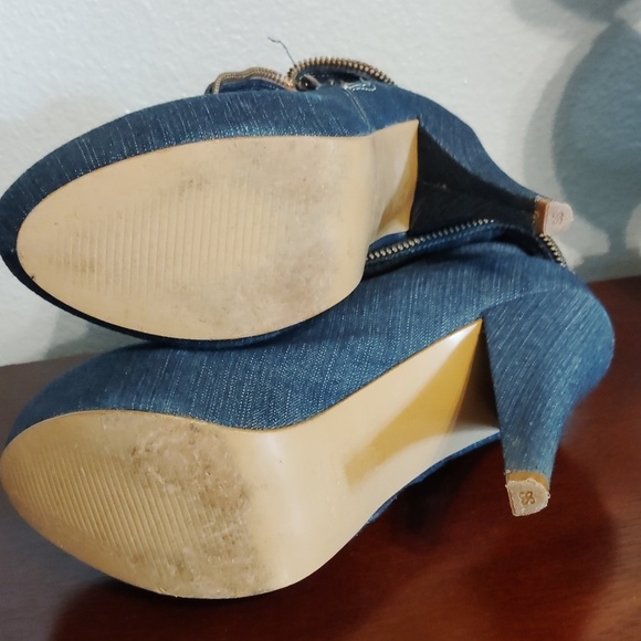 Andrea Denim Ankle Boots Zipper Size 7 - Picture 11 of 16